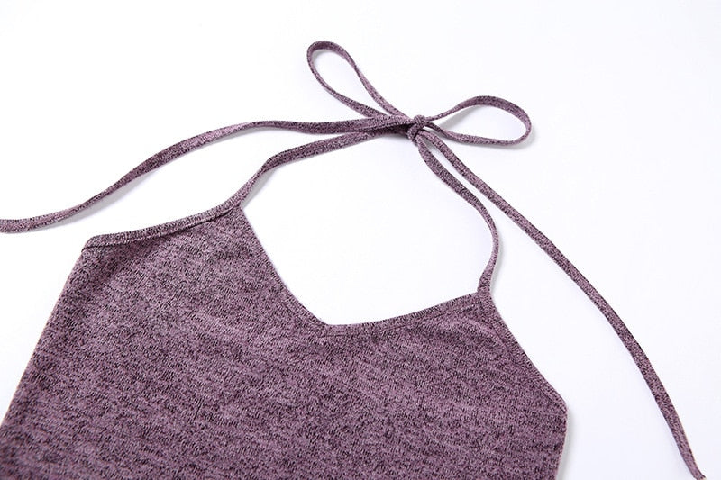 Sixsr Y2K Top Women Long Sleeve T-Shirts 2 Piece Tops Halter Tanks Backless Crop Top Off Shoulder Tees Sexy Christmas Clothes