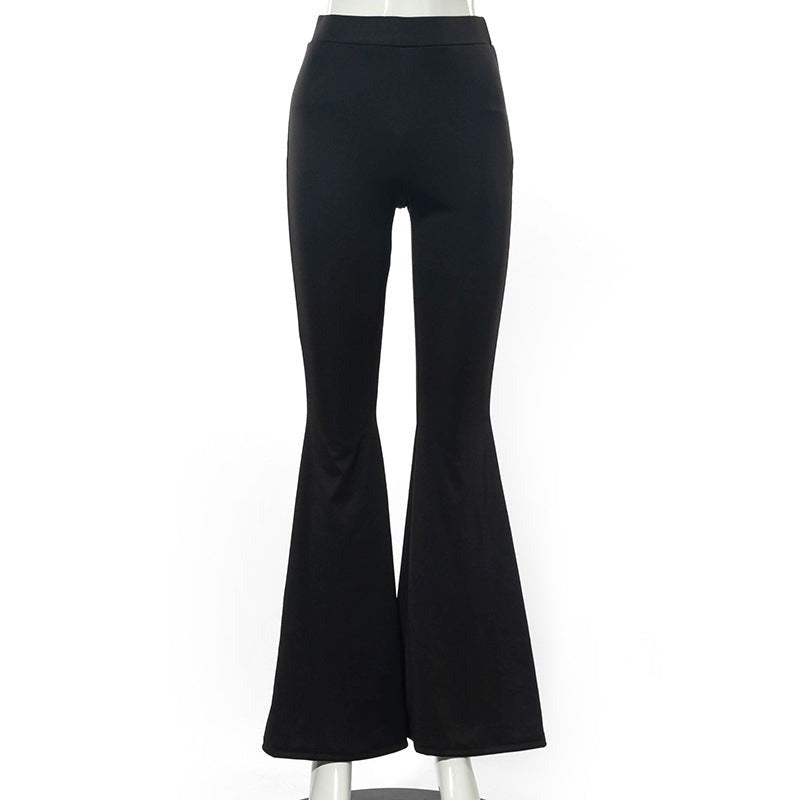 sixsr Summer Outfits Grunge 90s Urban Style Boot Cut Pants High Waist Black Vintage Skinny Pants Fashion Indie Casual For Women Trousers