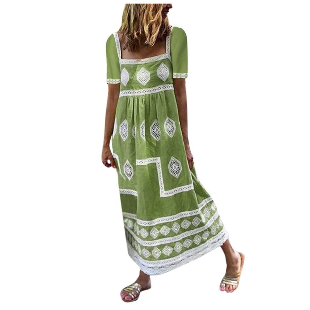 Bohemian loose casual large size dress