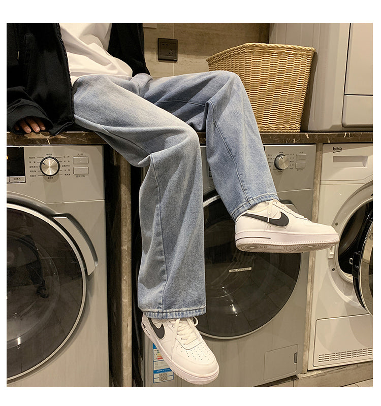 Men's Fashion Loose Jeans Straight 2024 Autumn New Woman Casual Jeans Mans Streetwear Korean Black Hip Hop Jeans Trouser