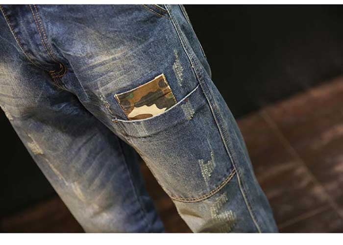 Men Harem Jeans Loose Baggy Casual Joggers Plus Size Hip Hop Denim Pants Camouflage Patchwork Streetwear Trousers Man Clothing