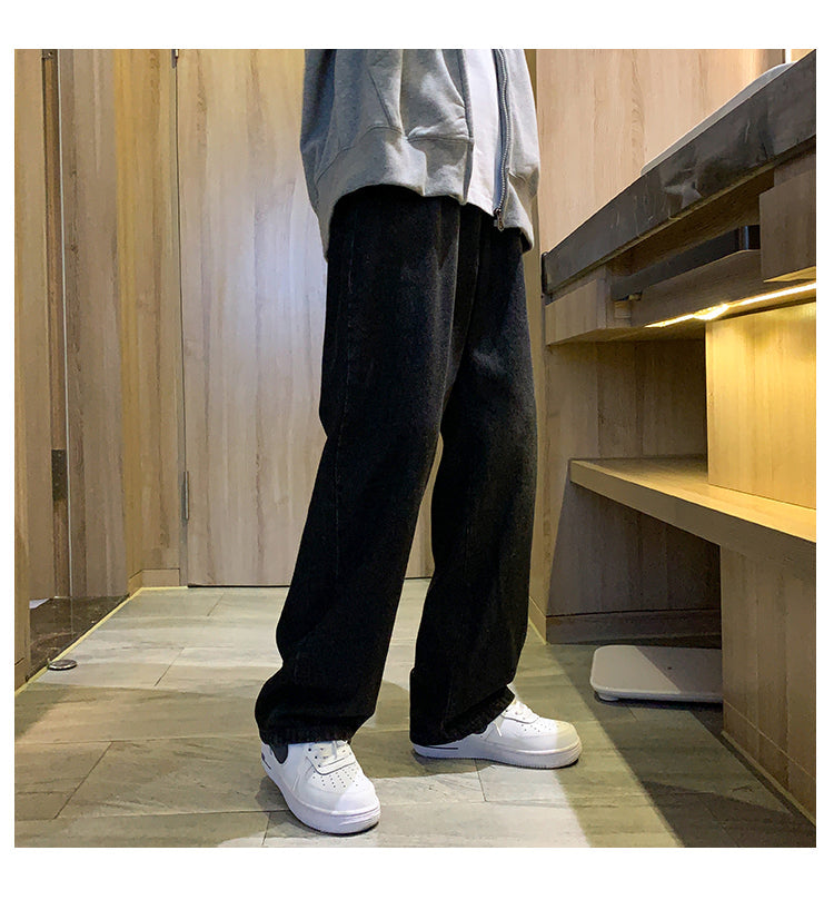 Men's Fashion Loose Jeans Straight 2024 Autumn New Woman Casual Jeans Mans Streetwear Korean Black Hip Hop Jeans Trouser