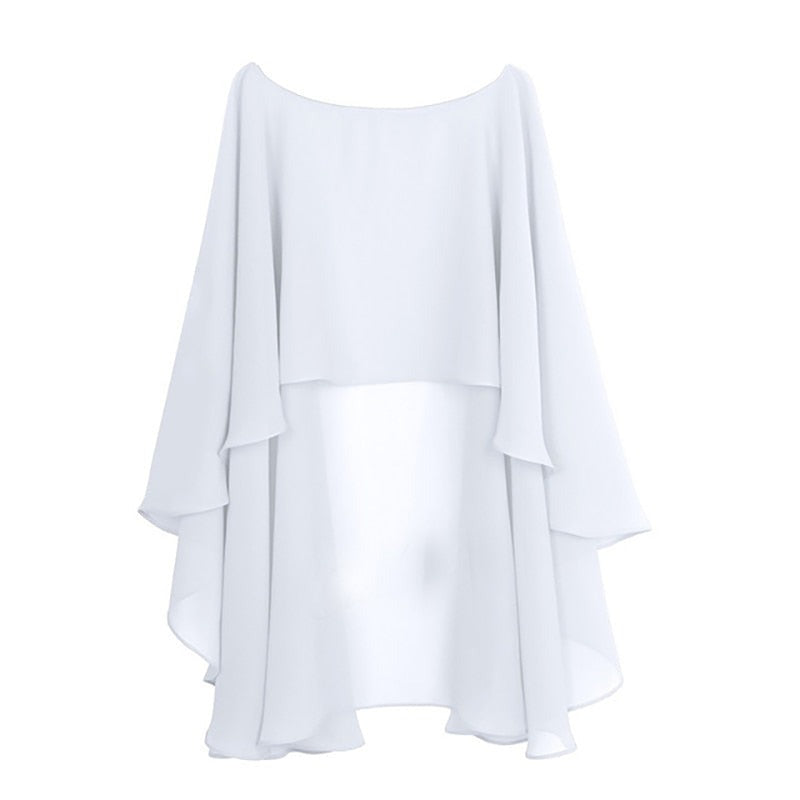 sixsr Womens Ladies Soft Wedding Capes Wedding Jacket Wraps Chiffon Shrug Bridal Bolero Long Shawl and Wraps Evening Wedding Cover Up