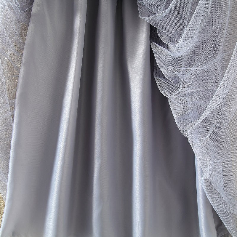 sixsr  Autumn Winter Vintage Tulle Skirt Women Elastic High Waist Mesh Skirts Long Pleated Tutu Skirt Female Jupe Longue