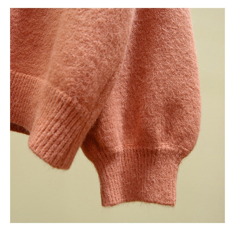Sixsr Oversized Cardigan Women Spring Casual Solid V Neck Long Sleeve Cardigan Sweater Female Knit Jacket Coat Green Pink