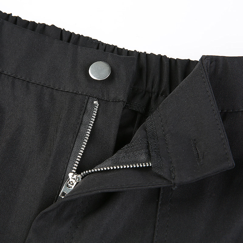 Sixsr Button Pockets Patchwork Cargo Pants Women Streetwear High Waist Trousers Women Fashion Pencil Pants Joggers Women