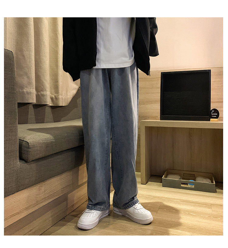 Men's Fashion Loose Jeans Straight 2024 Autumn New Woman Casual Jeans Mans Streetwear Korean Black Hip Hop Jeans Trouser