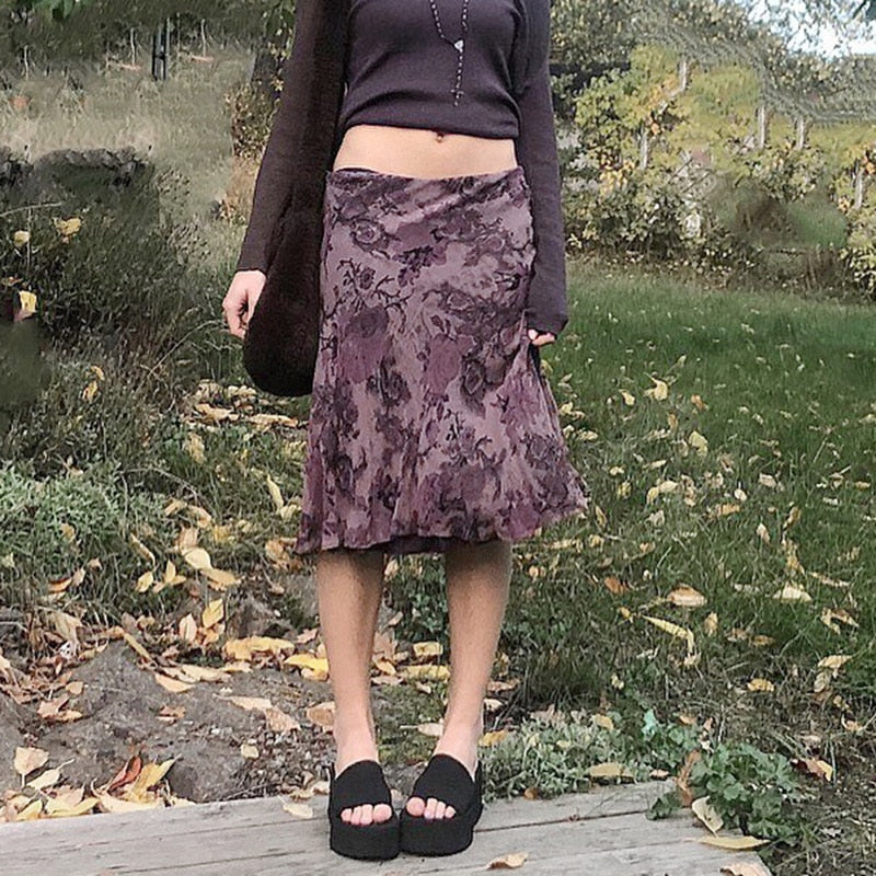 Sixsr Autumn Fairy Grunge Long Tulle Skirts Women Kawaii Plaid Black Skirt Harajuku Low waisted Skirt Korean Fashion