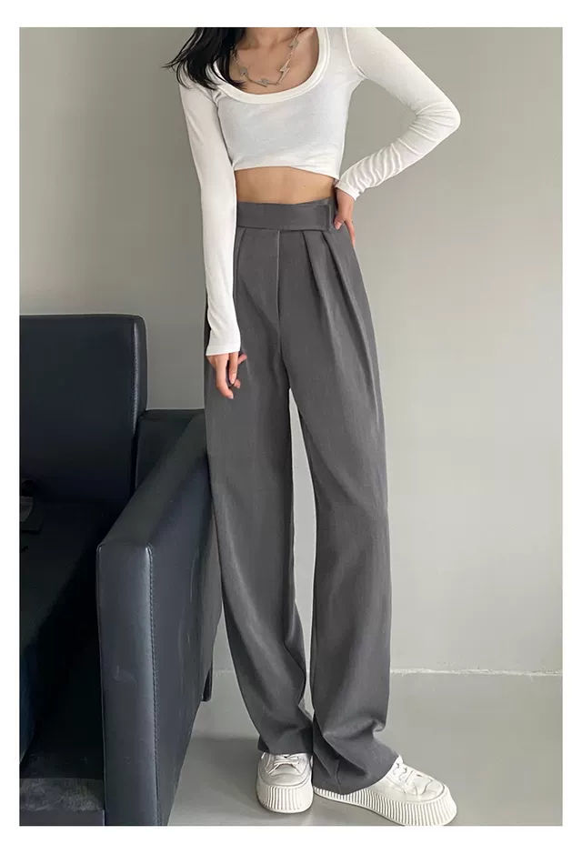 Sixsr Brown Wide Leg Women's Classic Suit Pants Vintage Palazzo Office Elegant Casual Balck Trousers Female High Wasit Pants