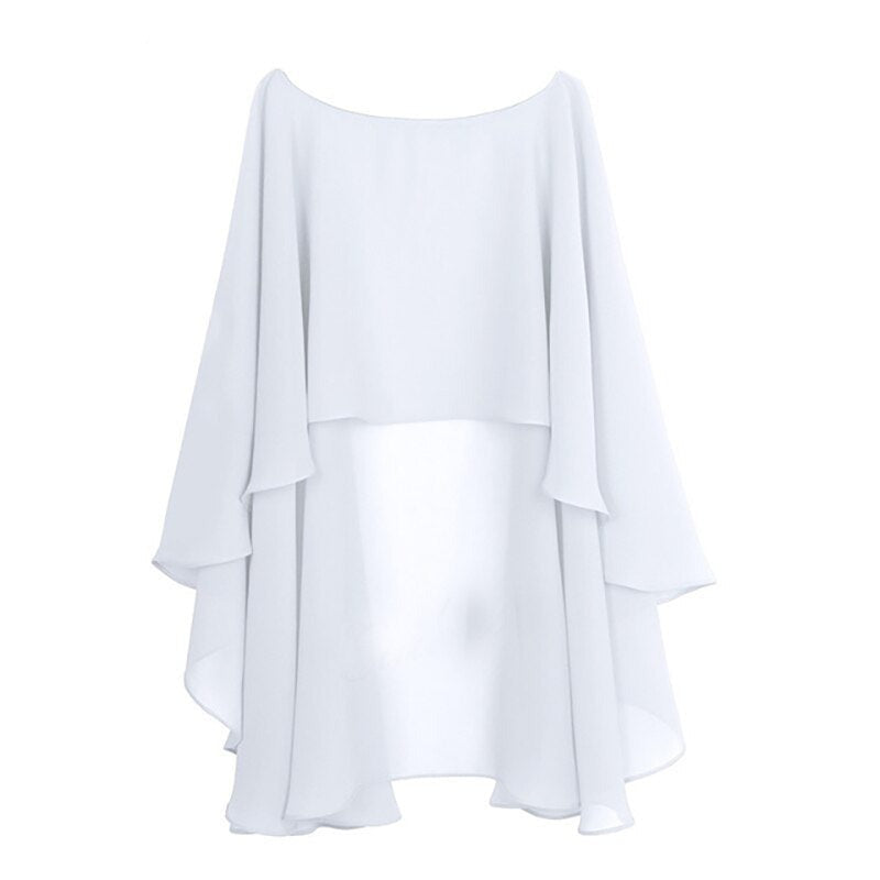 sixsr Womens Ladies Soft Wedding Capes Wedding Jacket Wraps Chiffon Shrug Bridal Bolero Long Shawl and Wraps Evening Wedding Cover Up