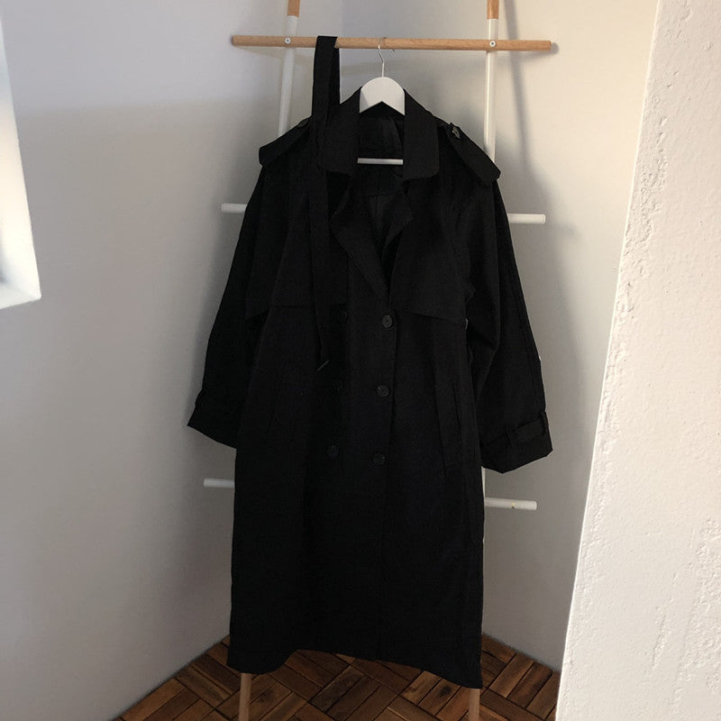Sixsr Chic Women Trench Coat Casual Women's Long Outerwear Loose Overcoat Autumn Winter Fashion Double-breasted Windbreaker Femme