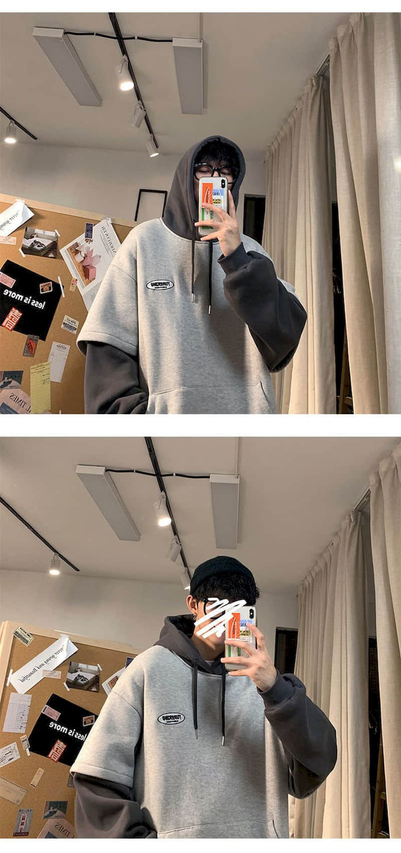 Sixsr Spring Outfits Trends Hoodies Women Sweatshirt Couple Autumn/winter Fake Two-piece Hooded Pullover Student Korean Style Loose Top Velvet Thick Jacket