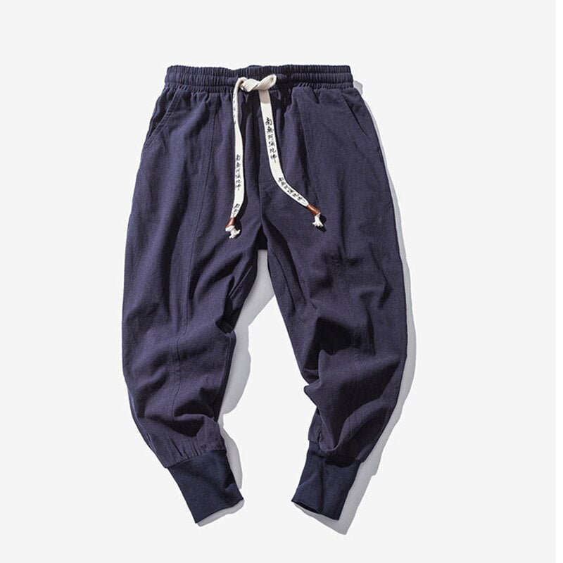 Men's Wild Crotch Harem Pants Japanese lanterns Men Harem Pants Japanese Casual Cotton Linen Trouser Man Jogger Pants Chinese B
