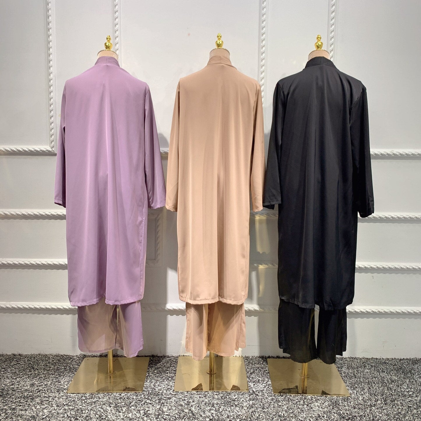 Sixsr Spring Outfits  Trends Women Solid Color Vest Wide Leg Pants Cardigan Coats 3-Piece Sets Fashion Design Arab Islamic Dubai Female Elegant Suit