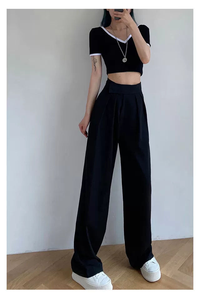 Sixsr Brown Wide Leg Women's Classic Suit Pants Vintage Palazzo Office Elegant Casual Balck Trousers Female High Wasit Pants