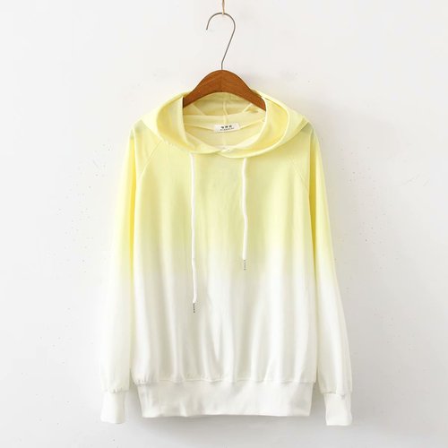Spring and Autumn New Female Japanese Small Fresh Gradient Long-sleeved Sweatshirt Raglan Sleeves Student Wild Hoodie