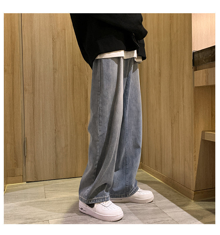 Men's Fashion Loose Jeans Straight 2024 Autumn New Woman Casual Jeans Mans Streetwear Korean Black Hip Hop Jeans Trouser