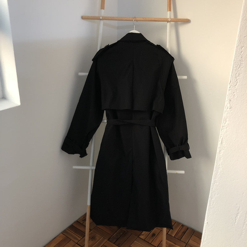 Sixsr Chic Women Trench Coat Casual Women's Long Outerwear Loose Overcoat Autumn Winter Fashion Double-breasted Windbreaker Femme