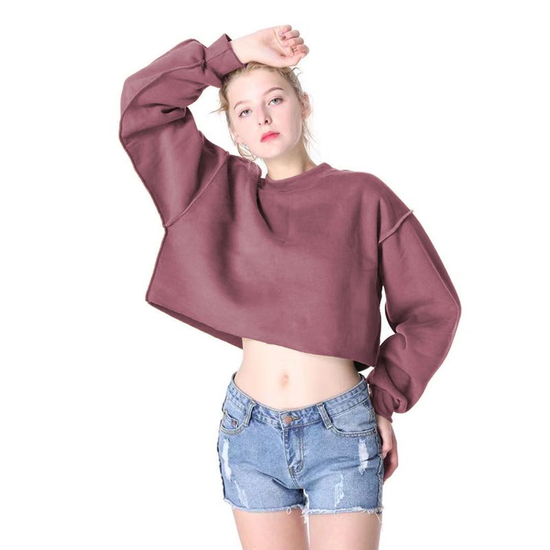 Sixsr Thick Cotton Oversized Women Sweatshirt Hoodies Casual Loose Long Sleeve Harajuku Streetwear Crop Pullover Plus Size Ropa Mujer