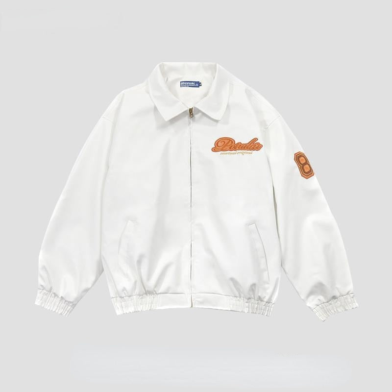 Sixsr American Y2K vintage streetwear letter embroidery lapel PU leather jacket women street pilot loose jackets for women winter