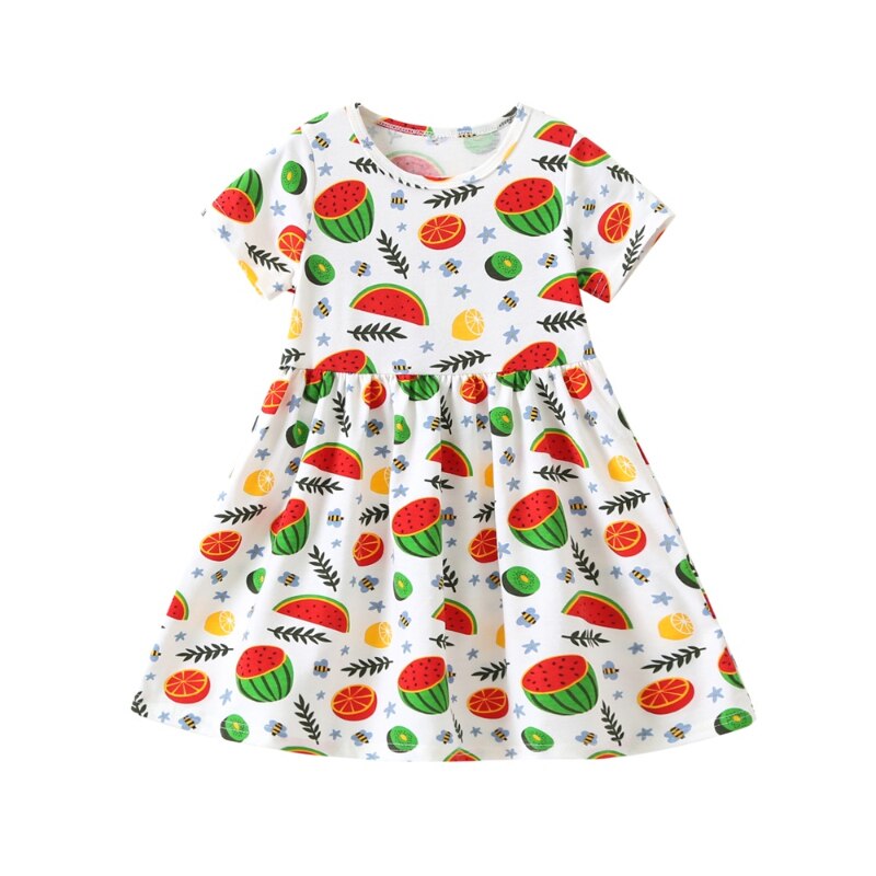 Sixsr Leopard Summer New Fashion Baby Girls Kid Short Sleeve T-shirt Patchwork Girls Dress Short Dresses Princess TUTU Dress 1-6Y
