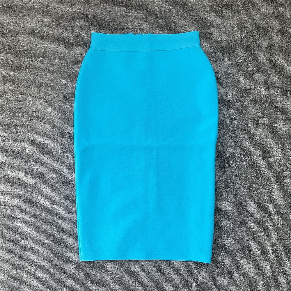 sixsr High Quality Women New Rayon Bandgae Skirt Elegant Pencil Skirt Celebrity Sexy Club Party Wear Vintage Vestios