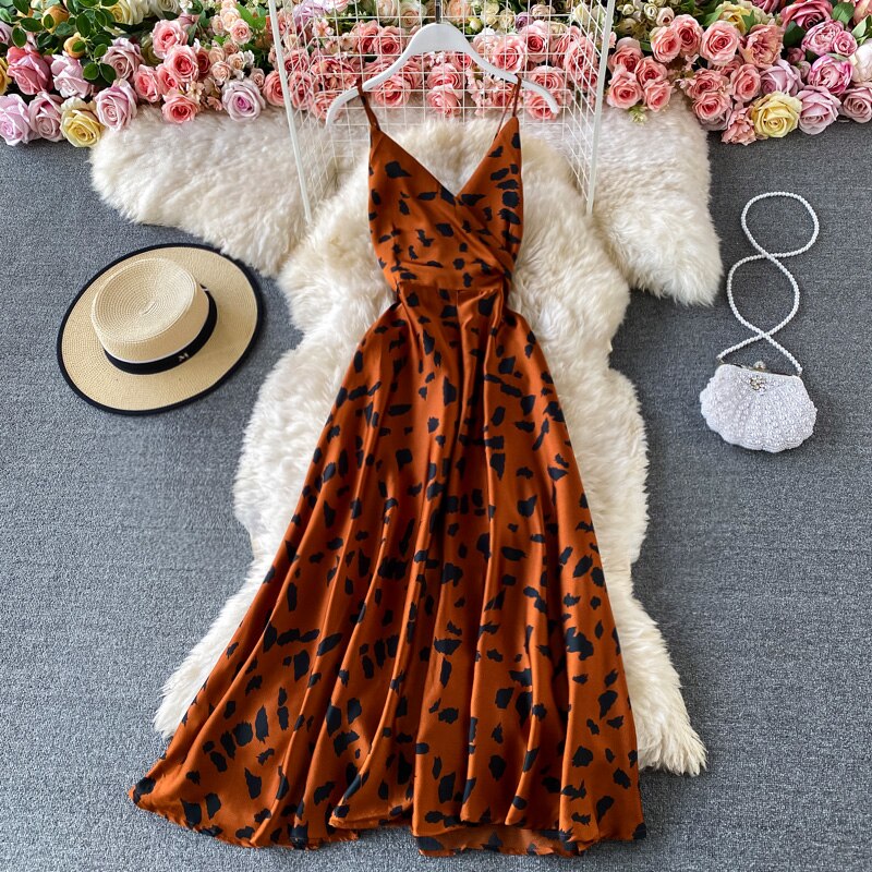 Sixsr Summer Robe Dress Women V Neck Long Party Dresses Sexy Tank Backless Spaghetti Strap Maxi Female Holiday Vestidos