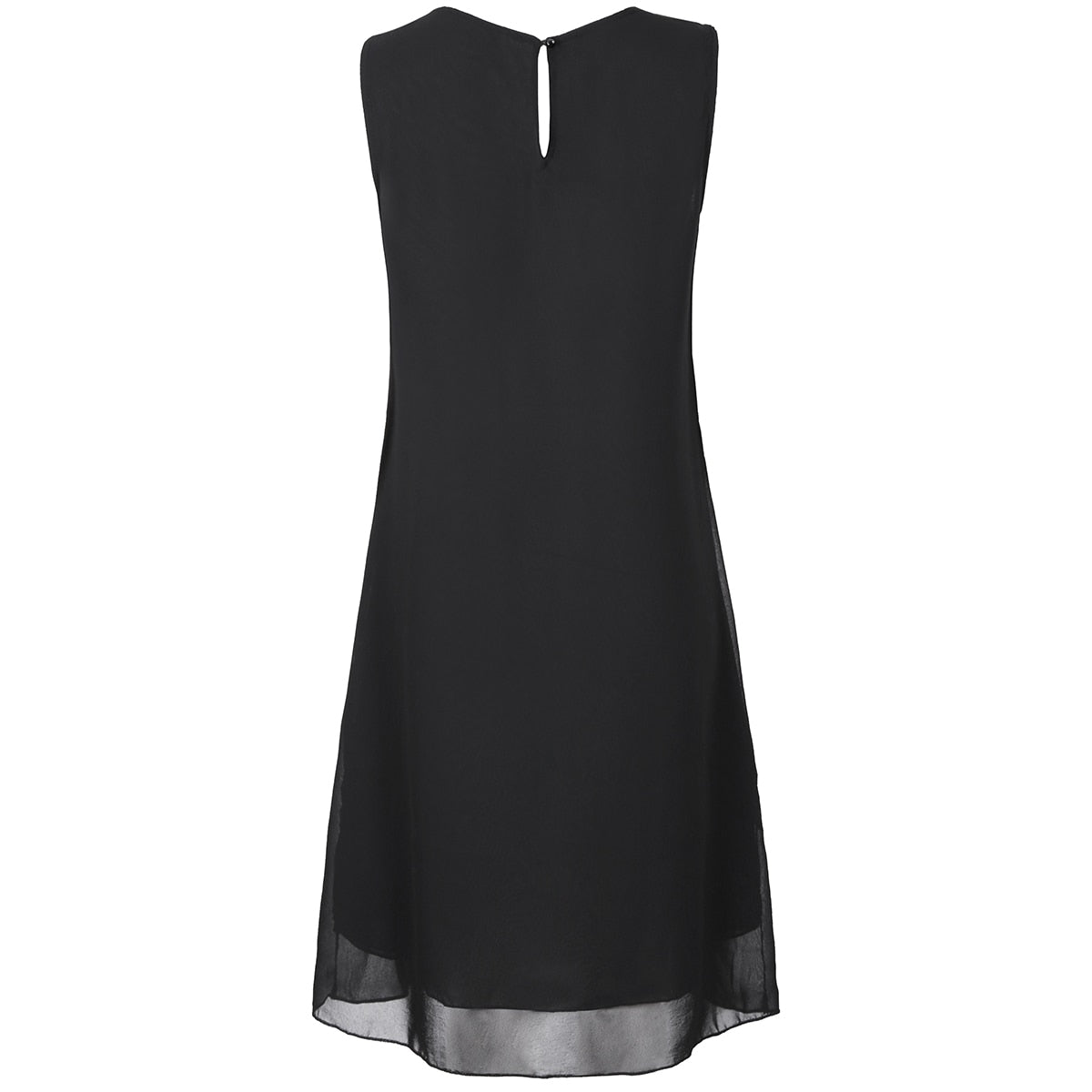 Sixsr Women's Shift Dress Knee Length Dress Sleeveless Solid Color Layered Spring & Summer Plus Size Hot Black Purple Navy Blue
