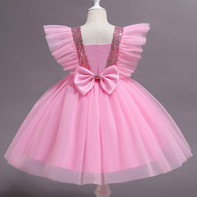 sixsr Girls Ruffles Princess Dress For Kids Wedding Elegant Party Tutu Prom Gown Children Birthday Pageant Communion Formal Vestidos