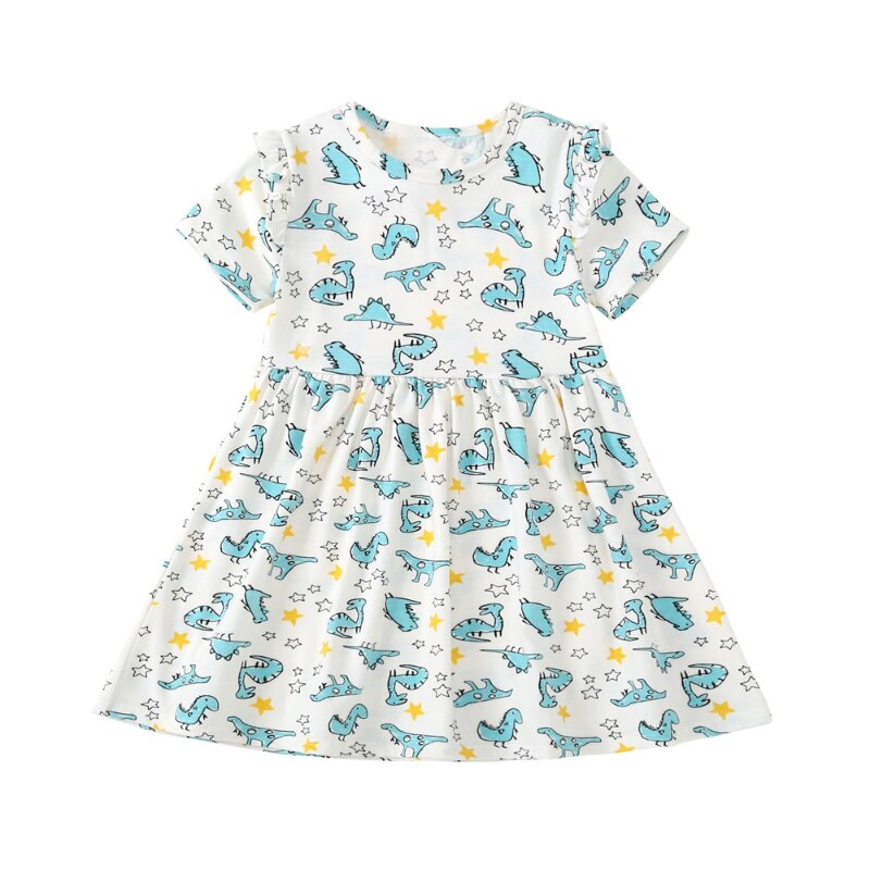 Sixsr Leopard Summer New Fashion Baby Girls Kid Short Sleeve T-shirt Patchwork Girls Dress Short Dresses Princess TUTU Dress 1-6Y