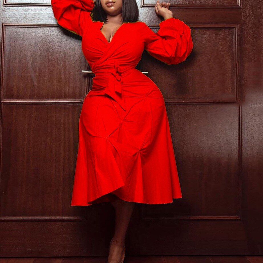 Sixsr African Dresses For Women Fashion New Africa Summer New Style Puff Sleeve High Waist A line Elegant Night Party Vestidos