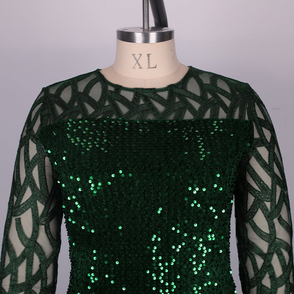 sixsr Party Dresses Plus Size Women's Summer Dress for Women Elegant Sequin Green Bodycon Dress Evening Wedding Outfits 4XL 5XL