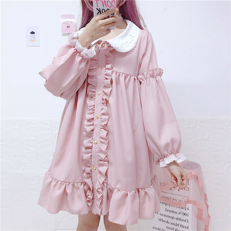 Sixsr Quality Kawaii Lolita Style Dress Women Lace Maid Costume Dress Costume Sweet Gothic Party Robe Renaissance sSpring