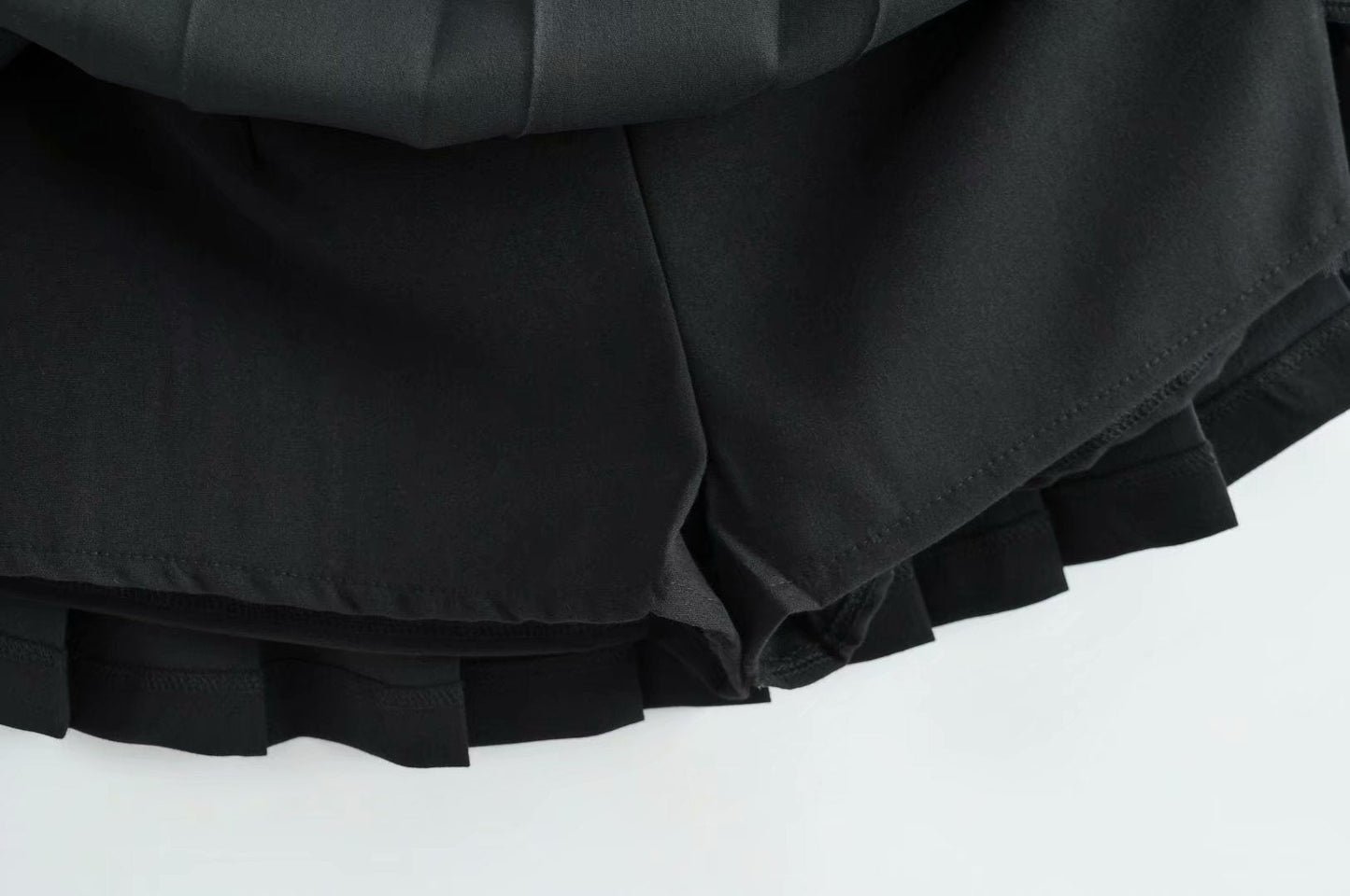 sixsr Summer High Waist Skirts Womens Sexy Mini Skirts Vintage Pleated Skirt Korean Tennis Skirts Short White Black