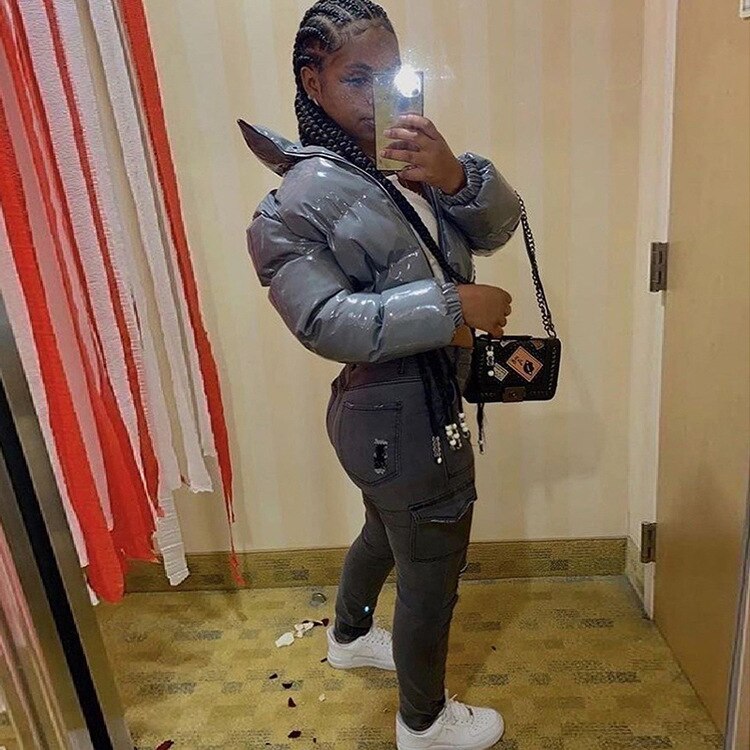 Sixsr Bubble Coat Women's 5 Colors Fashion Long Sleeve Solid Zipper Cropped Puffer Jacket Thick Lady Winter Casual Warm Outfits S-2XL