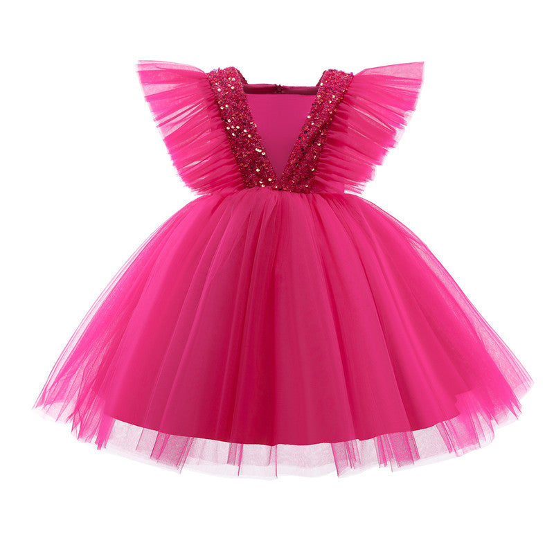 sixsr Girls Ruffles Princess Dress For Kids Wedding Elegant Party Tutu Prom Gown Children Birthday Pageant Communion Formal Vestidos