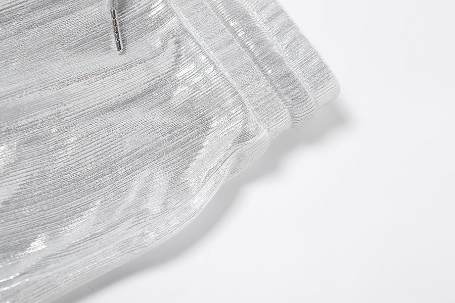 sixsr Sexy Bright Women 2-Piece Suits Criss Cross Halter Camisole Tops+Skinny Split Pants Sportswear Female Night Clubwear