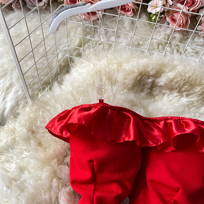 Sixsr Trends  high quality Women Spaghetti Strap Sexy Dress Strapless Bodycon Slim Red Dinner Party Dresses Mesh Patchwork Female Summer Long Dress