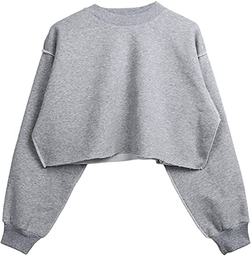 Sixsr Thick Cotton Oversized Women Sweatshirt Hoodies Casual Loose Long Sleeve Harajuku Streetwear Crop Pullover Plus Size Ropa Mujer