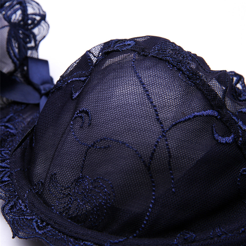 sixsr  Hot 2pcs Women Sexy Ultra-Thin  Breathable Floral Lingerie  Sets Bras+Thongs