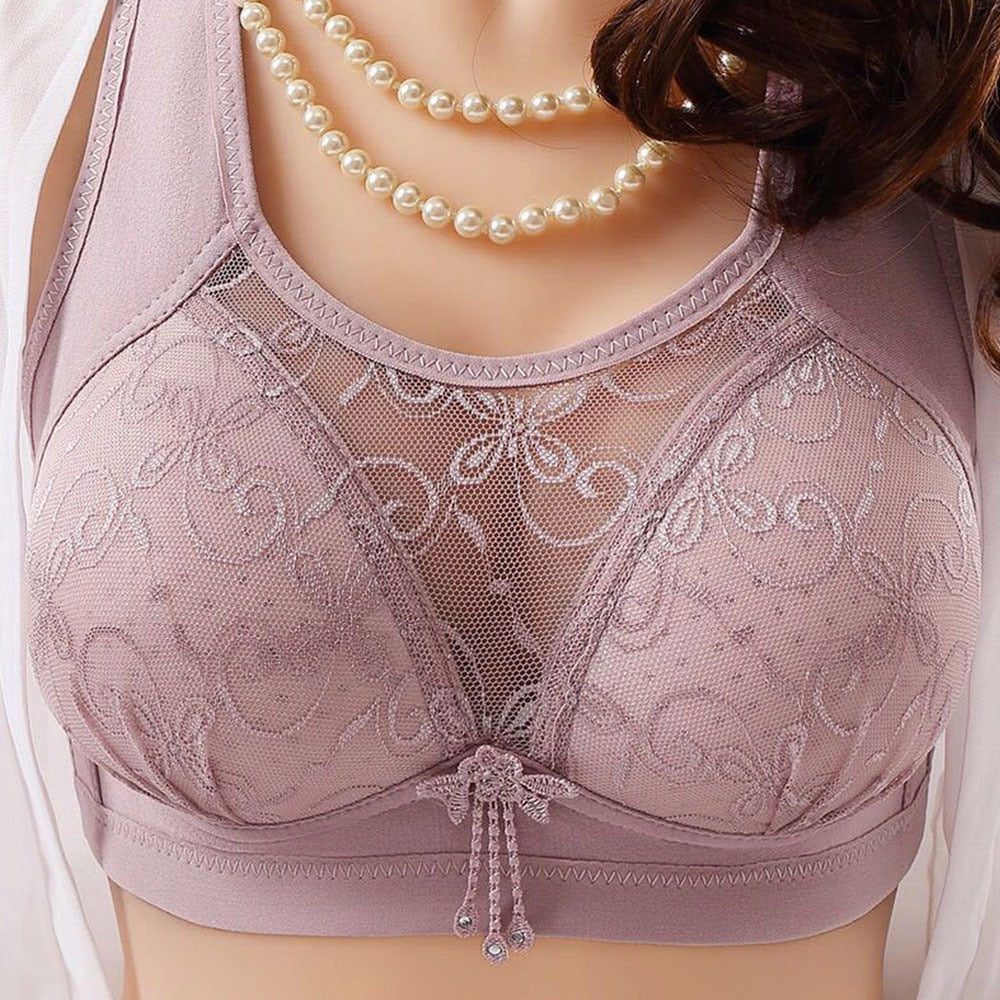 sixsr New No Rims Women Bras Seamless Lace Tube Top Anti-glare Breathable Comfort Large Cup Plus Size Women's Wireless Underwear