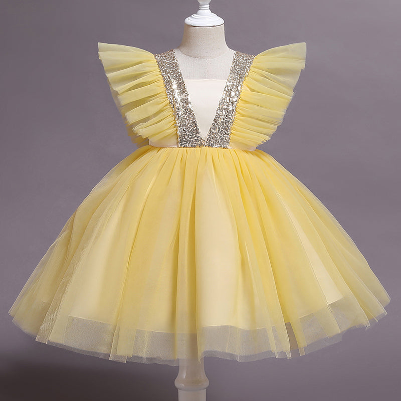 sixsr Girls Ruffles Princess Dress For Kids Wedding Elegant Party Tutu Prom Gown Children Birthday Pageant Communion Formal Vestidos