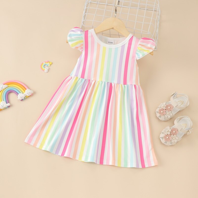 Sixsr Leopard Summer New Fashion Baby Girls Kid Short Sleeve T-shirt Patchwork Girls Dress Short Dresses Princess TUTU Dress 1-6Y
