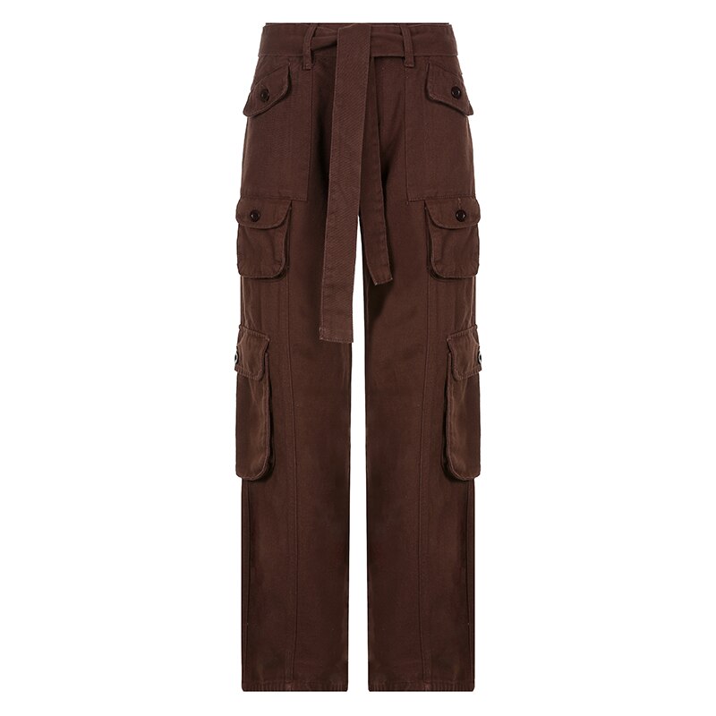 Sixsr Hot Sell Quality Grunge Streetwear Cargo Pants Woman Low Waist Baggy Mom Jeans Vintage 90s Hippie Wide Leg Denim Trousers Korean Outfits