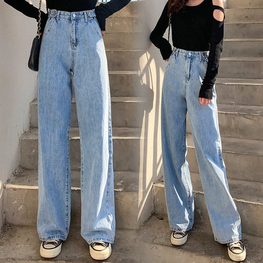 sixsr streetwear high waist women's fashion jeans woman girls women wide leg pants trousers female trousers denim bagge mom jeans