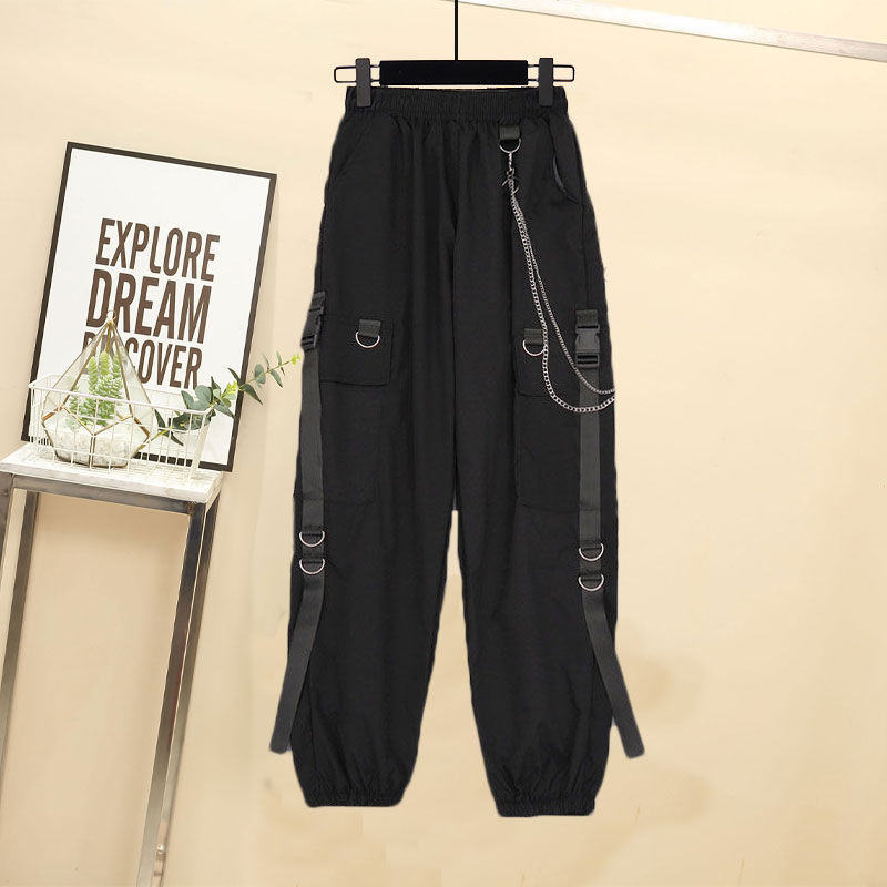 Sixsr Autumn 2024 Women Chain Cargo Pants+Chian Blouse+Chain Vest Women Streetwear Harajuku 3 Piece Set For Women Pants