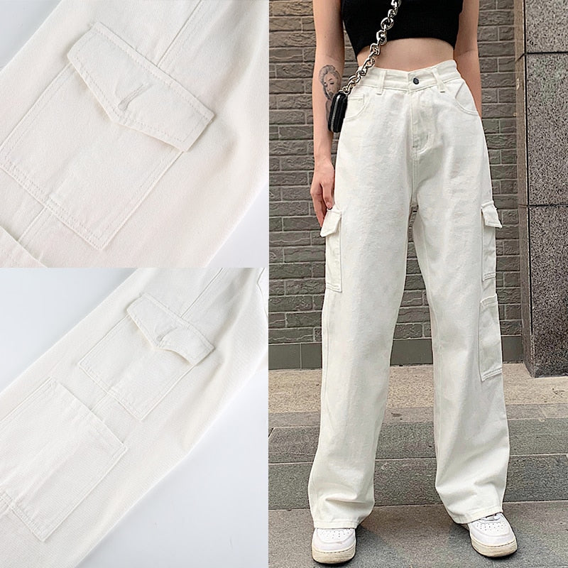 Brown Vintage Baggy Jeans Women 90s Streetwear