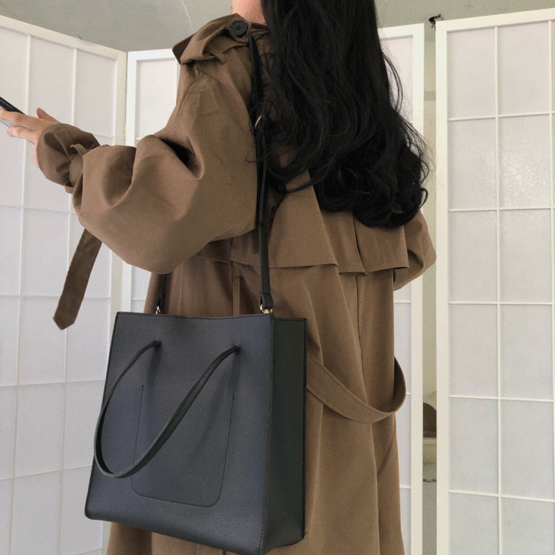Sixsr Chic Women Trench Coat Casual Women's Long Outerwear Loose Overcoat Autumn Winter Fashion Double-breasted Windbreaker Femme