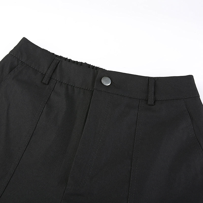 Sixsr Button Pockets Patchwork Cargo Pants Women Streetwear High Waist Trousers Women Fashion Pencil Pants Joggers Women