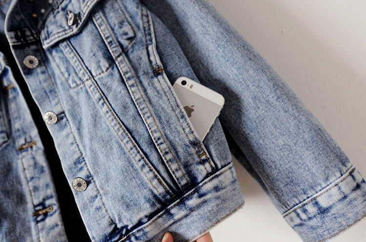 Sixsr Denim Jacket Women New Autumn Women's Jean Jackets Pearl Casual Denim Jacket Women Coat Long Sleeve Outerwear